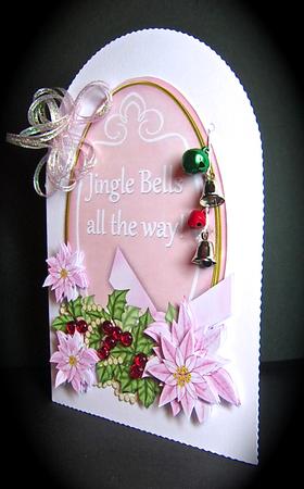 Pastel Pink Jingle Bells Oval 7x5in Step by Step by Cynthia Massey