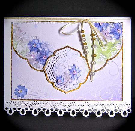 Daisy and Pearls Envelope Card by Cynthia Massey