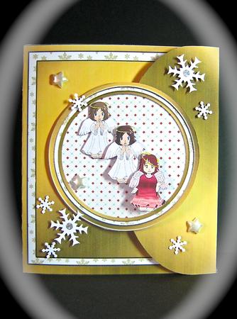 Christmas Angels Flap Card & Envelope by Cynthia Massey