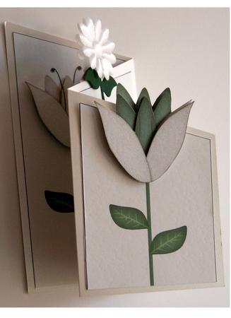 Cream Tulips Cascade Card by Cynthia Massey