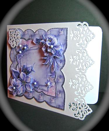 Purple Flowers Card Front by Cynthia Massey