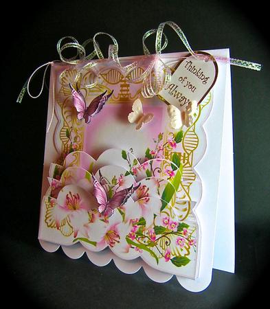 Hibiscus and Butterfly Card Front and Stackers by Cynthia Massey