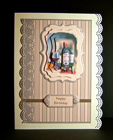 Vino Card Front by Cynthia Massey