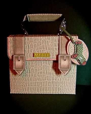 Briefcase Gift Box Brown Crocodile by Cynthia Massey