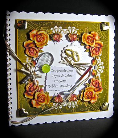 Gold Roses on Cream Lace by Cynthia Massey