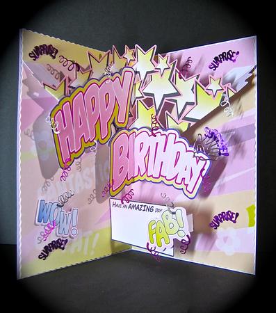 Birthday Girl Comic Style Pop Up by Cynthia Massey