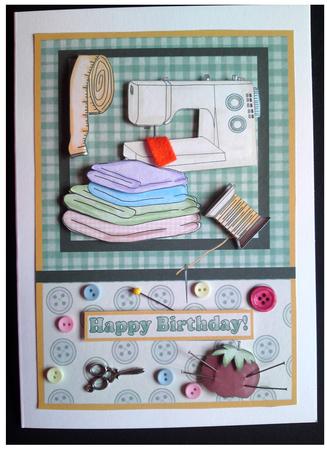 You're Sew Special! Decoupage Card Front by Cynthia Massey