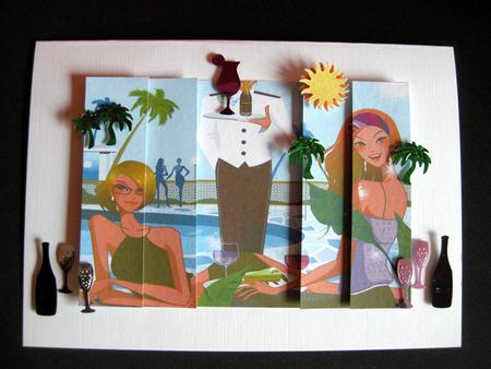 Cocktails by the Pool Stacker Card by Cynthia Massey