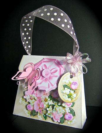 Handbag Gift Box Pink Roses Mini Kit by Cynthia Massey