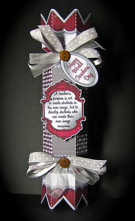 Maroon Teacher's Cracker Gift Box Mini Kit by Cynthia Massey