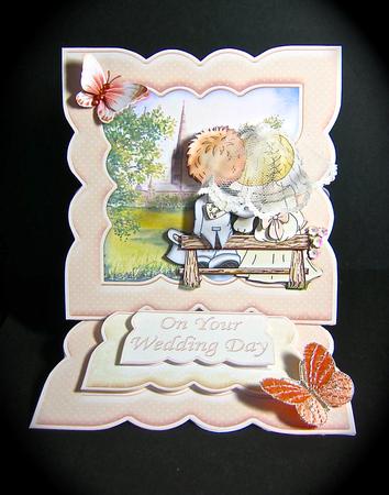 Just Married Wedding Easel Card Kit & Decoupage by Cynthia Massey