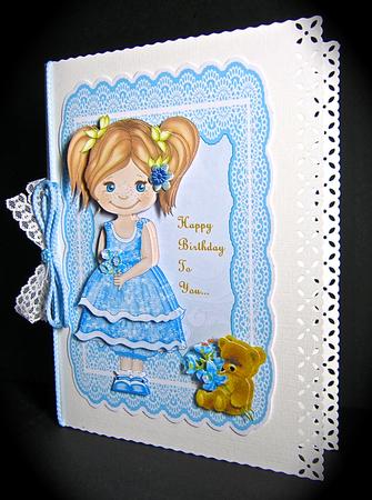 Cute Girl in Bleu by Cynthia Massey
