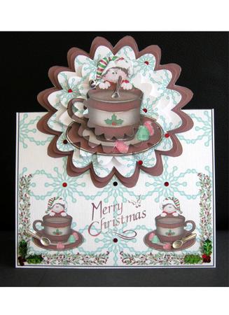 Elf with Hot Chocolate Pop Up Card Kit by Cynthia Massey