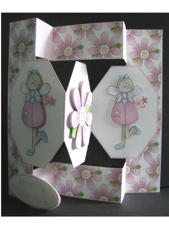 Cute Little Angel in Pink Pop Up Card by Cynthia Massey