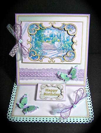 Summer Terrace Framed Art Easel Card Mini Kit by Cynthia Massey