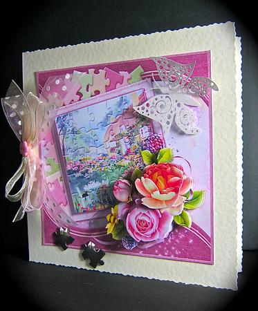 Cottage Garden Jigsaw Card & Decoupage by Cynthia Massey