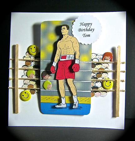 Boxer (red) - Decoupage by Cynthia Massey