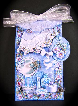 Blue Girly Time Gift Card Money Envelope Mini Kit by Cynthia Massey