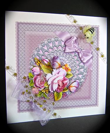 Shabby Chic English Roses 8in x 8in Decoupage by Cynthia Massey
