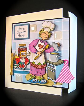 Granny is Cooking Broth, Yummy! Card Front by Cynthia Massey