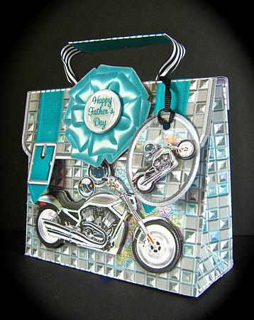 Briefcase Gift Box Silver Motorbike by Cynthia Massey