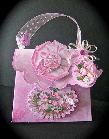 Handbag Gift Box Pink Cameo Roses by Cynthia Massey