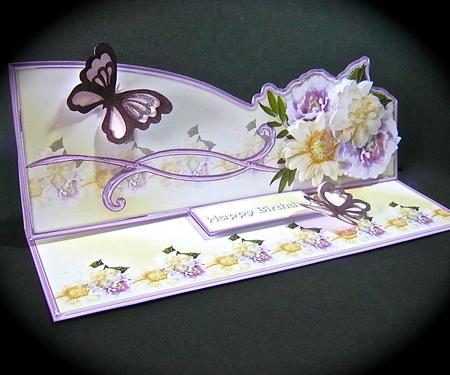 Cream and Lilac Flowers Large Dl Easel Mini Kit by Cynthia Massey