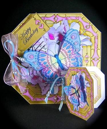 3D Flowers & Butterflies Pyramage Octagonal Floral Mini Kit by Cynthia Massey