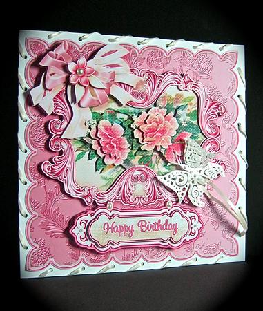 Vintage Pink Peonies 8in x 8in Decoupage Kit by Cynthia Massey