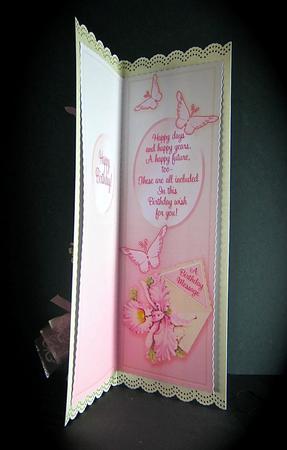 Vintage Orchids and Butterflies Large Dl Birthday Insert by Cynthia Massey