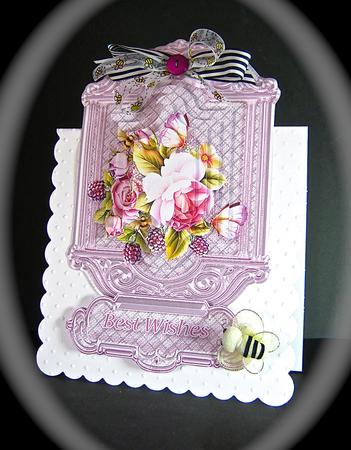 Pink English Roses Pyramage Topper by Cynthia Massey