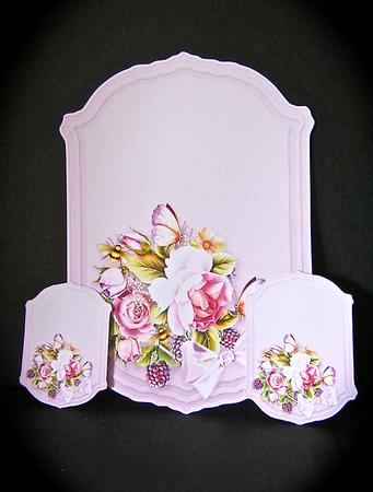 Pink English Roses Insert Plates by Cynthia Massey