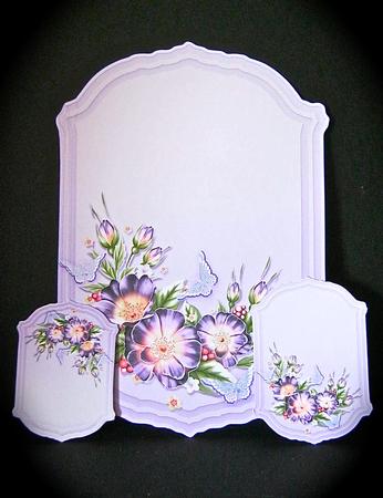 Purple Flowers and Butterflies Insert Plates by Cynthia Massey