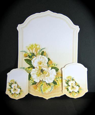 Cream Roses and Yellow Freesias Insert Plates by Cynthia Massey