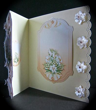 White Lilies on a Cream Background Insert Plates by Cynthia Massey