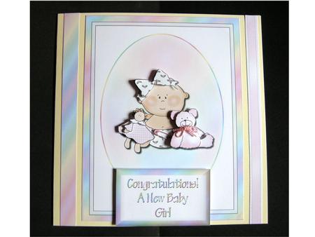 Baby Girl Quick Card by Cynthia Massey