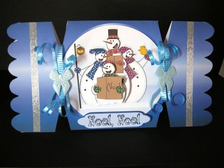 Snowmen Choir Christmas Cracker Card by Cynthia Massey