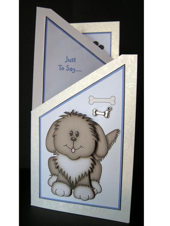 Puppy Cascade Card by Cynthia Massey