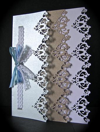 Three Layer Lacy Edge Card 3 Cameo Ready File by Cynthia Massey