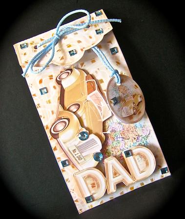 Dad Vintage Car Gift Card Money Envelope Mini Kit by Cynthia Massey