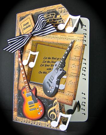 Music Man - Shaped Topper, Insert & Decoupage by Cynthia Massey