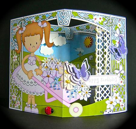 3D Girlz Liz's Wheelbarrow Scene It Card Kit by Cynthia Massey