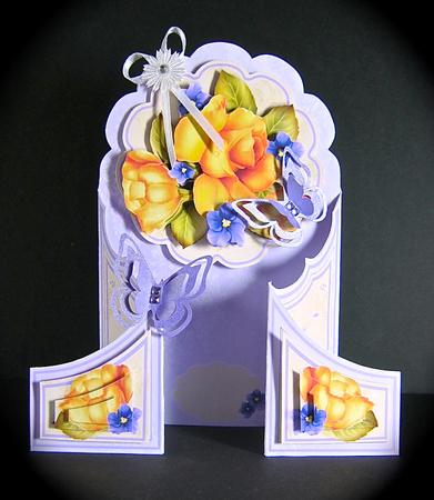 Rose Window Cascade Gatefold Kit - Roses & Violets by Cynthia Massey