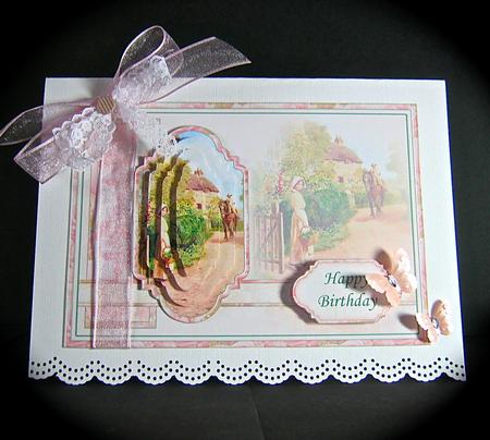 Vintage Village Life 1 Card Topper & Pyramage by Cynthia Massey