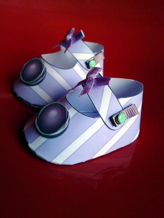 Lavender Striped Baby Shoes by Cynthia Massey