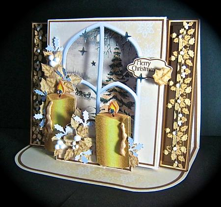 Shadow Box Easel Windows 3D Kit - Christmas Landscape by Cynthia Massey