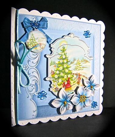 Vintage Winter Scene Card with Topper by Cynthia Massey