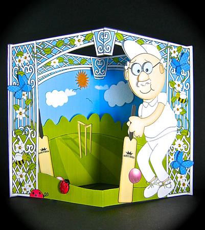 3D Bert Plays Cricket Scene It Card Kit by Cynthia Massey