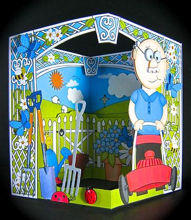3D Bert Loves Gardening Scene It Card Kit by Cynthia Massey