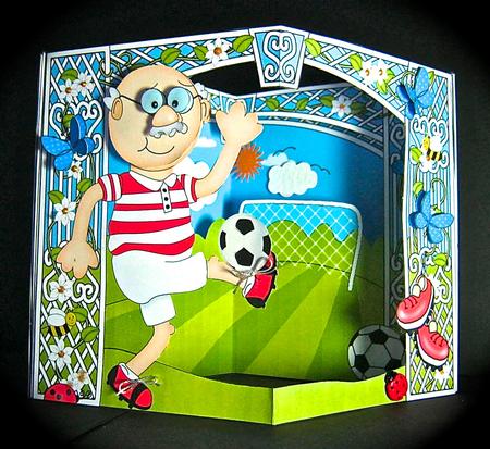 3D Bert Plays Football Scene It Card Kit by Cynthia Massey